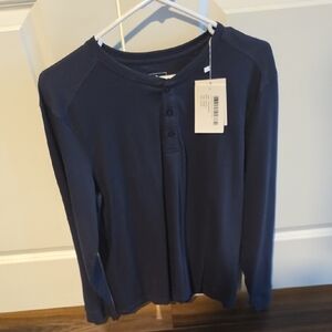 Vustra Navy Blue Black Long Sleeve Shirt